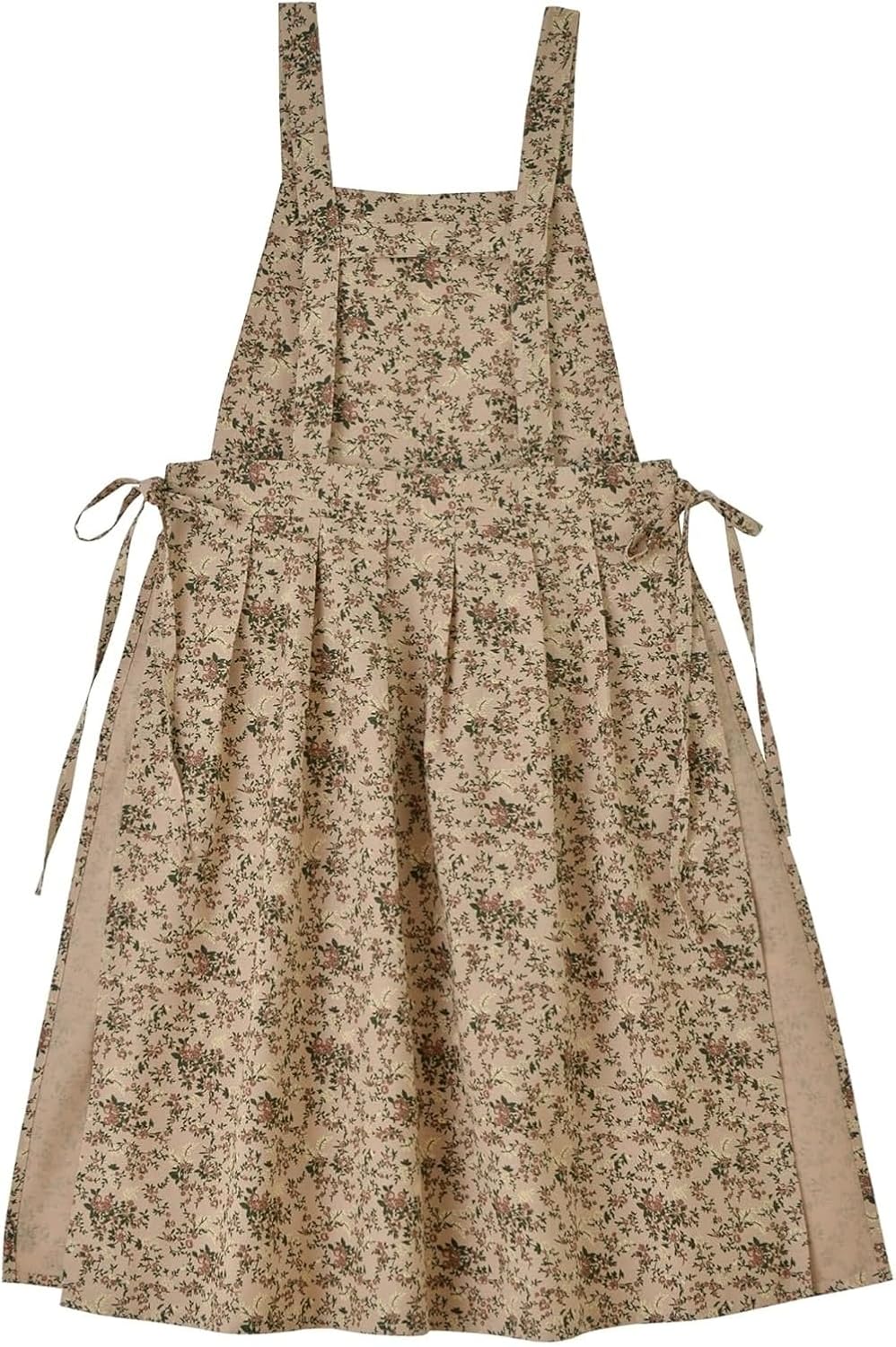 Kitchen Apron Floral Cotton Waterproof Women Apron Coffee Color