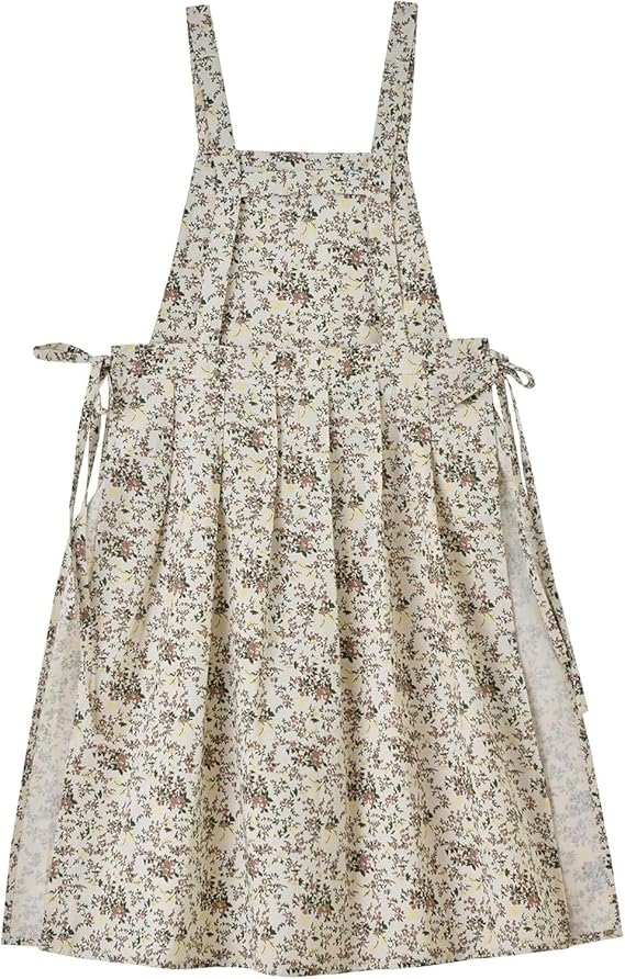 Kitchen Apron Floral Cotton Waterproof Women Apron White Color