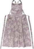 Kitchen Apron Floral Cotton Waterproof Women Apron Purple Color