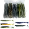 Paddle Tail Swimbaits 3.54'' 30PCS - Smoke Silver Soft Lures Kit for Bass