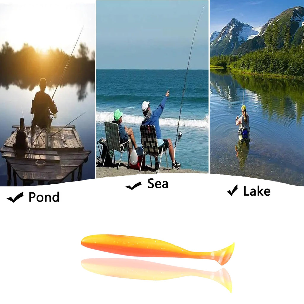 Paddle Tail Swimbaits 3.54'' 30PCS - Neon Bright Soft Lures Kit for Bass