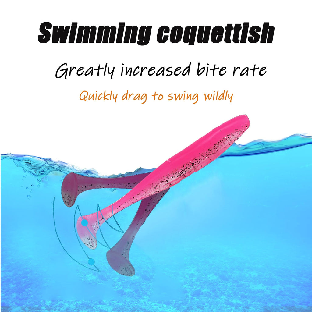 Paddle Tail Swimbaits 3.54'' 30PCS - Neon Bright Soft Lures Kit for Bass