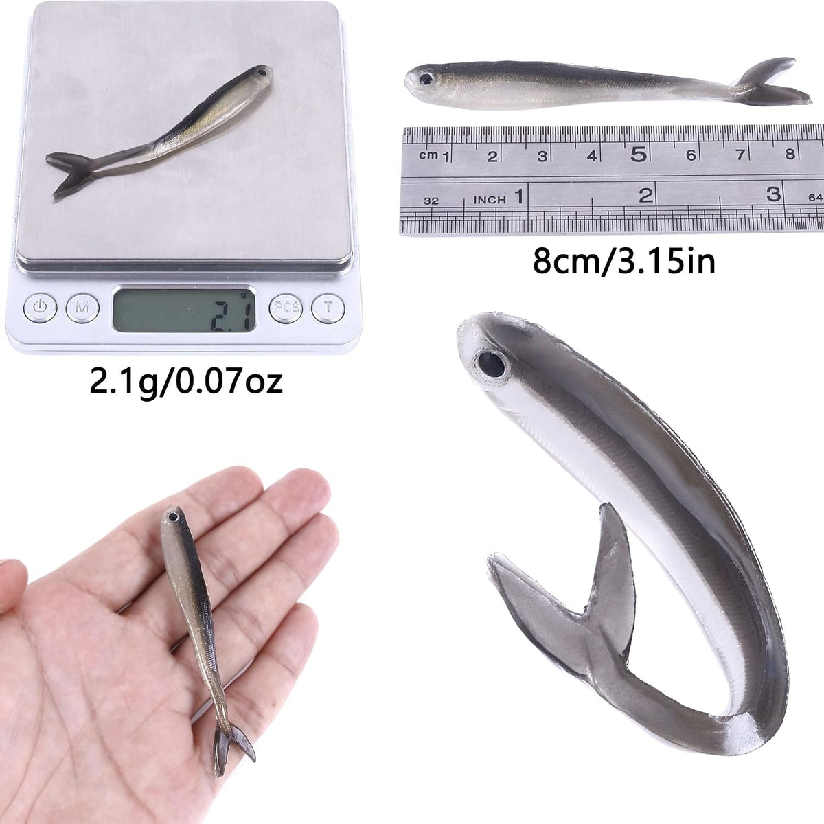 Paddle Tail Swimbaits 3.15'' 30PCS - Threadfin Shad Minnow Lures for Bass