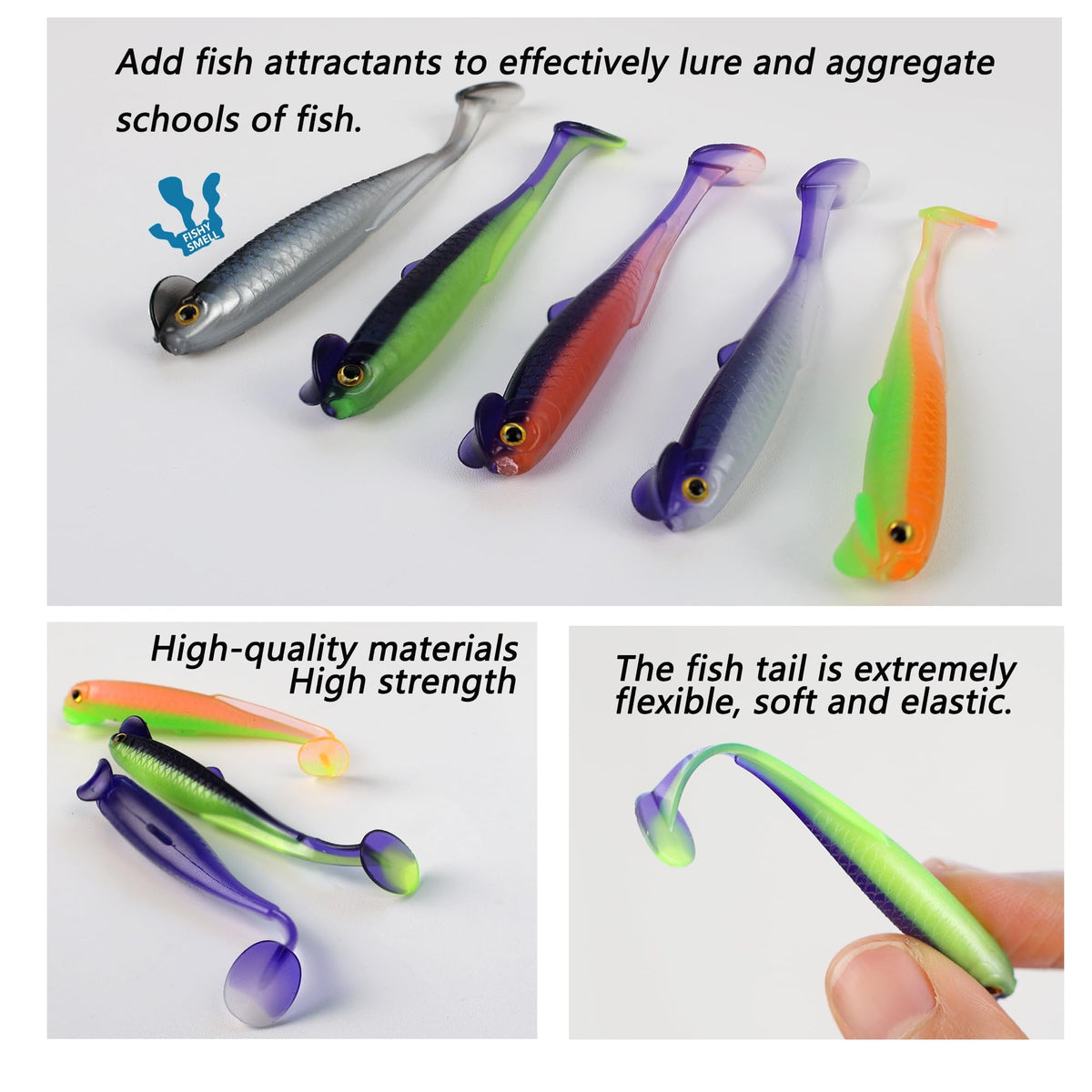 Paddle Tail Swimbaits 2.36'' 50PCS - Mini Fish Assorted Soft Lures Kit