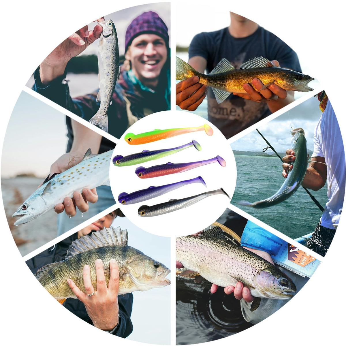 Paddle Tail Swimbaits 2.36'' 50PCS - Mini Fish Assorted Soft Lures Kit