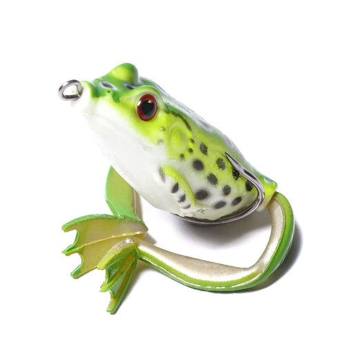 Frog Lures 2.16'' 5-Pack - Rotating Leg Green Series Topwater Baits for Bass