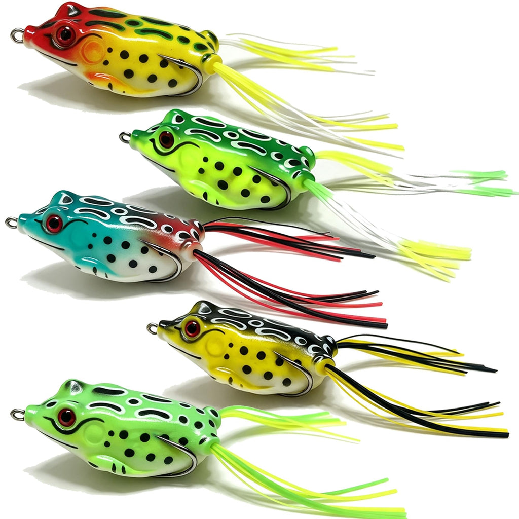 Frog Lures 2.16'' 5-Pack - Skirt Frog Classic Short Topwater Weedless Baits