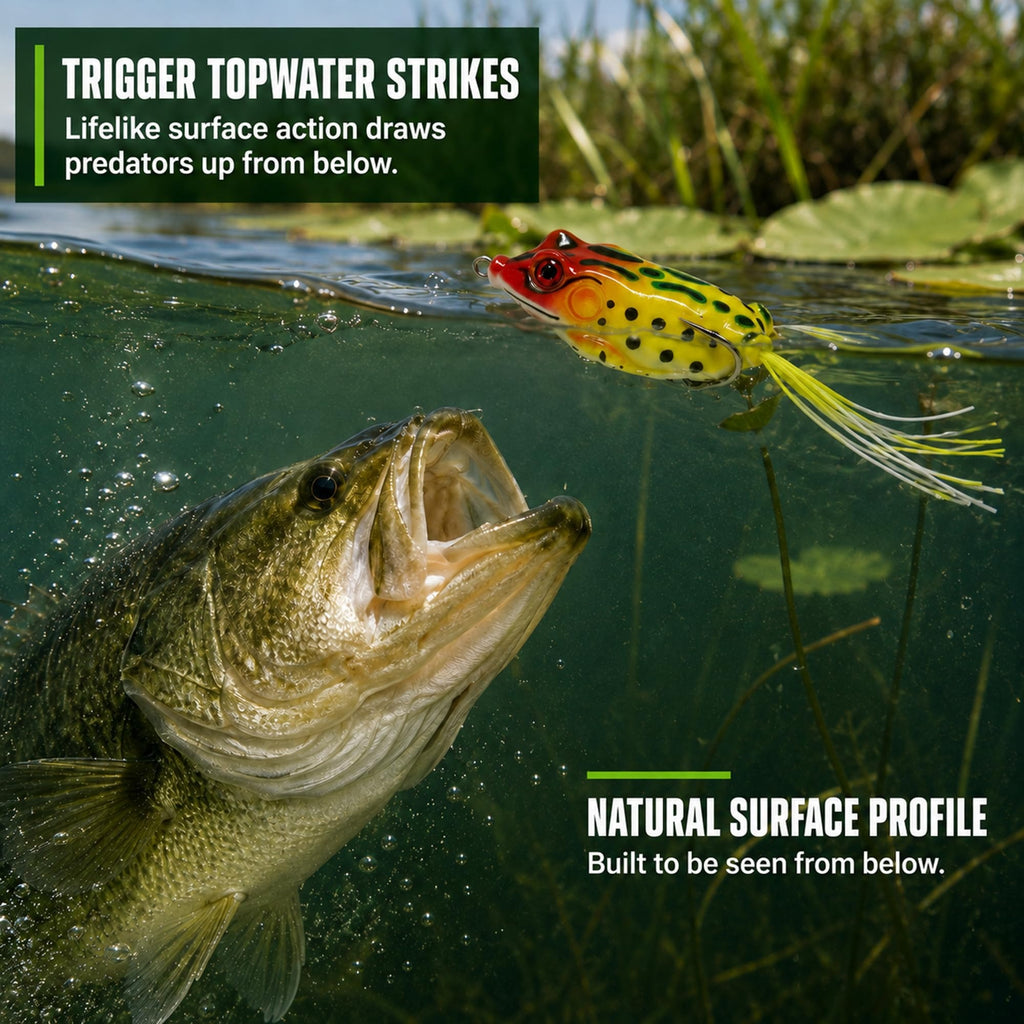Frog Lures 2.16'' 5-Pack - Skirt Frog Classic Short Topwater Weedless Baits